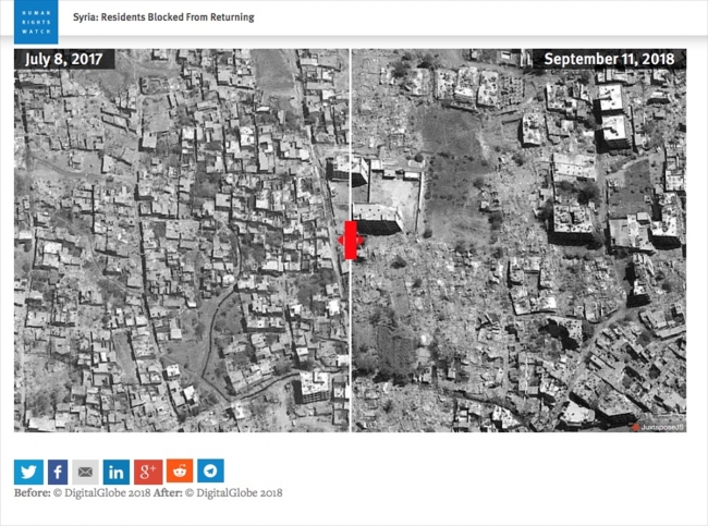 Esed rejimi yerlerinden edilenlerin evlerini yıkıyor