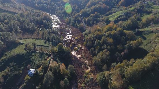 Artvin'deki heyelan tarım arazilerine zarar verdi