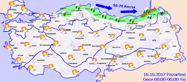 15 Ekim 2017 Hava Durumu