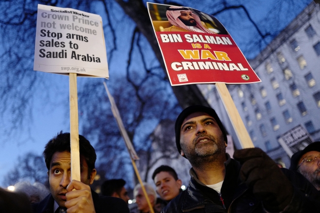 Suudi Arabistan Veliaht Prensi Londra'da protesto edildi