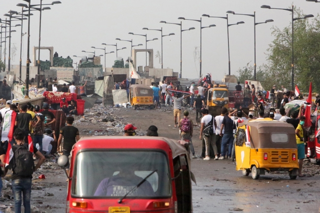 Irak'ta cuma gününden beri gösteriler düzenleniyor. Fotoğraf: AFP