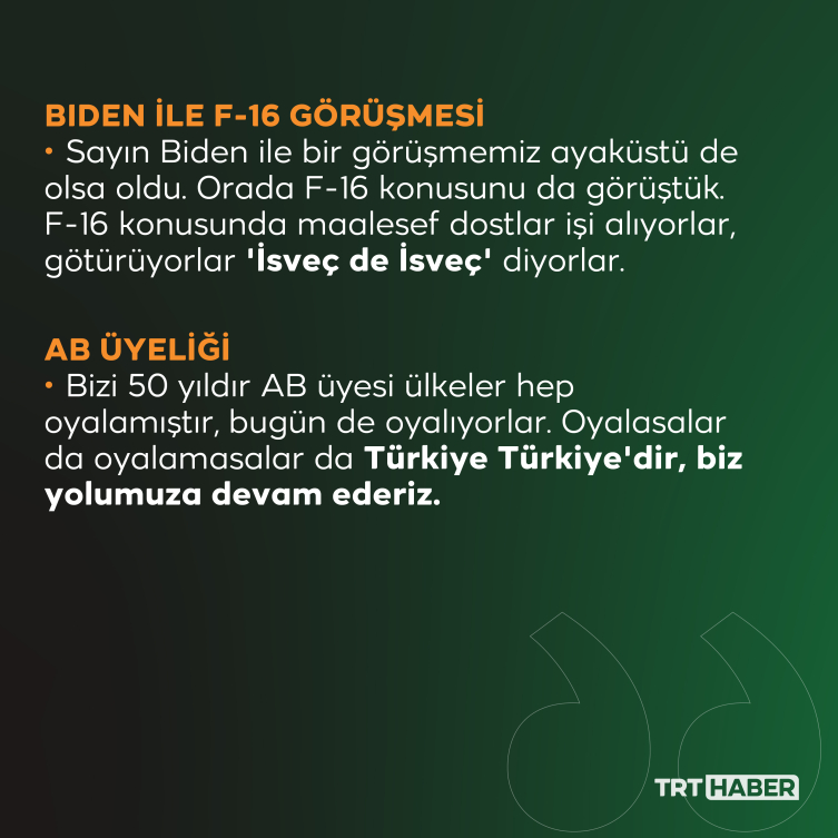 Cumhurbaşkanı Erdoğan: AB üyesi ülkeler bizi 50 yıldır oyaladı