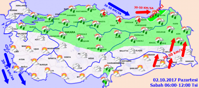 Bugün hava nasıl olacak? 2 Ekim 2017