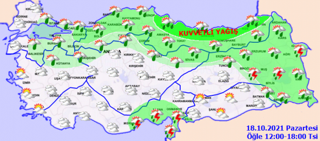 hava nasil olacak 6 ile sari uyari 18 ekim 2021 turkiye geneli hava durumu son dakika haberleri