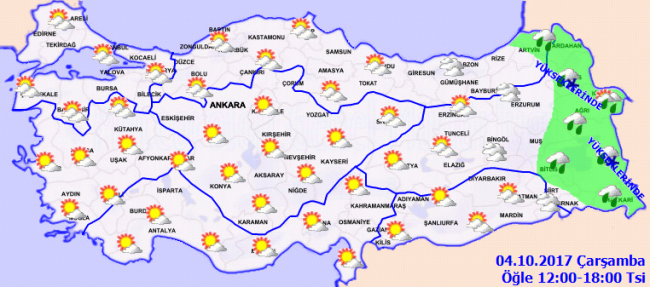 Bugün hava nasıl olacak? 4 Ekim 2017