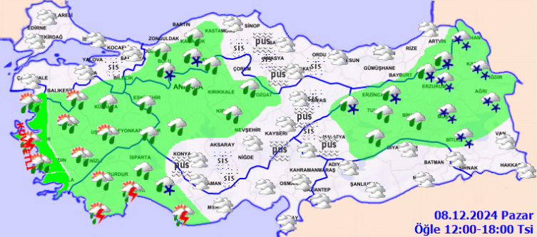 Meteorolojiden 7 il için 'sarı' ve 'turuncu' kodlu uyarı