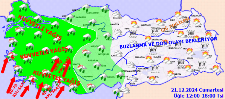 Meteoroloji'den sağanak, kar ve fırtına uyarısı