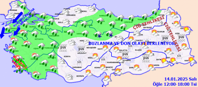 Meteoroloji'den "sağanak, buzlanma ve çığ" uyarısı