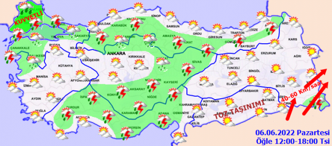 Güneydoğu için toz taşınımı uyarısı