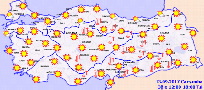 Bugün hava nasıl olacak? 13 Eylül 2017