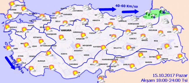 15 Ekim 2017 Hava Durumu