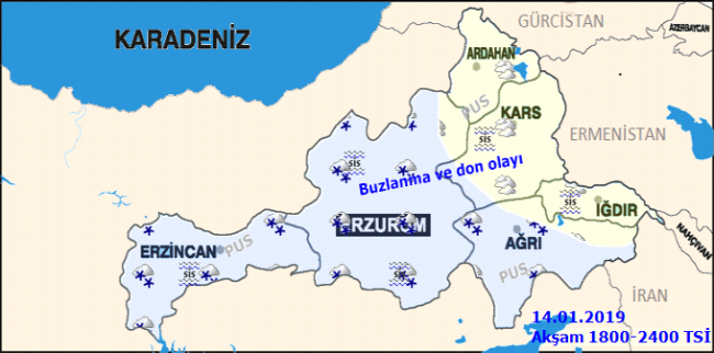 Doğu Anadolu'da 4 ilde kuvvetli fırtına uyarısı