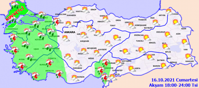 Meteoroloji'den kuvvetli yağış ve fırtına uyarısı