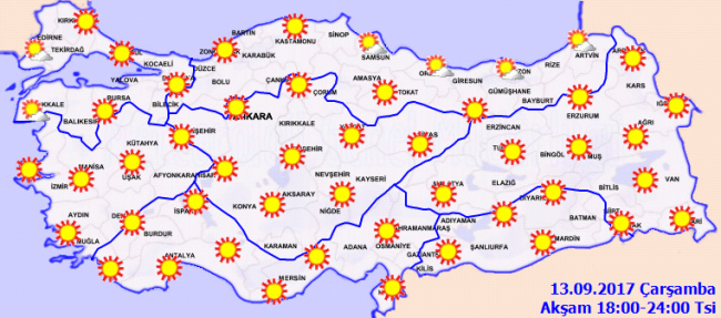 Bugün hava nasıl olacak? 13 Eylül 2017