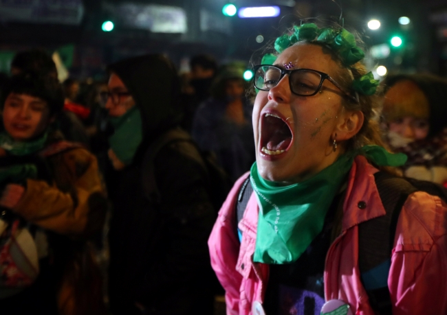 Arjantin'de kürtaj yasasının reddedilmesine karşı protesto