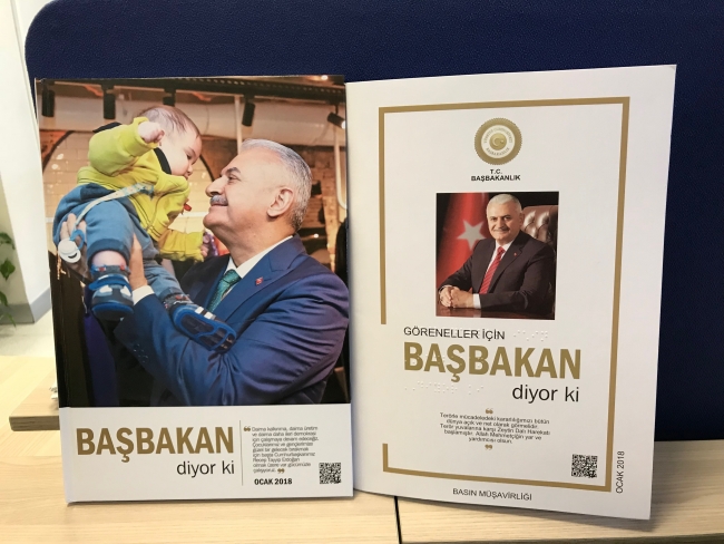 Başbakan Yıldırım'ın konuşmaları görme engelliler için kitap haline getirildi