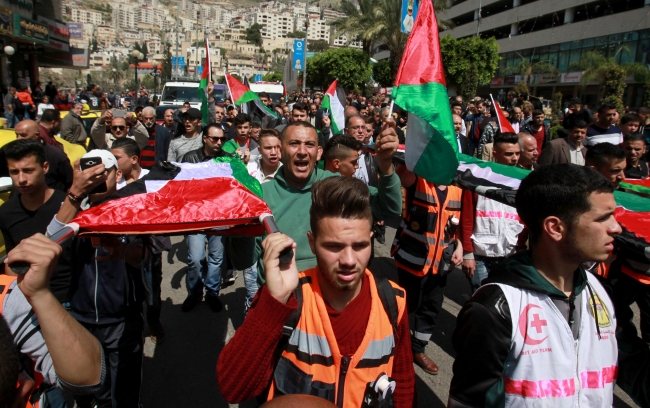 İsrail'in saldırıları Nablus'ta protesto edildi