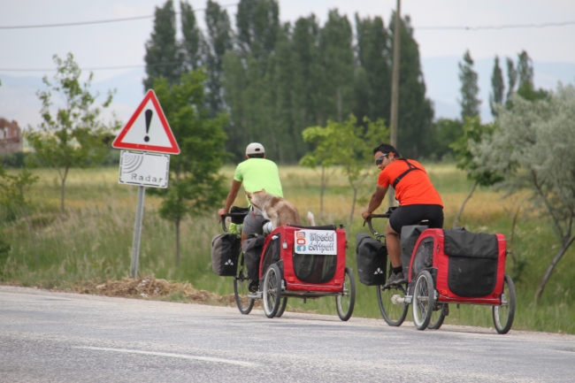 Hayvan hakları için "İki pedal dört pati" yoldalar