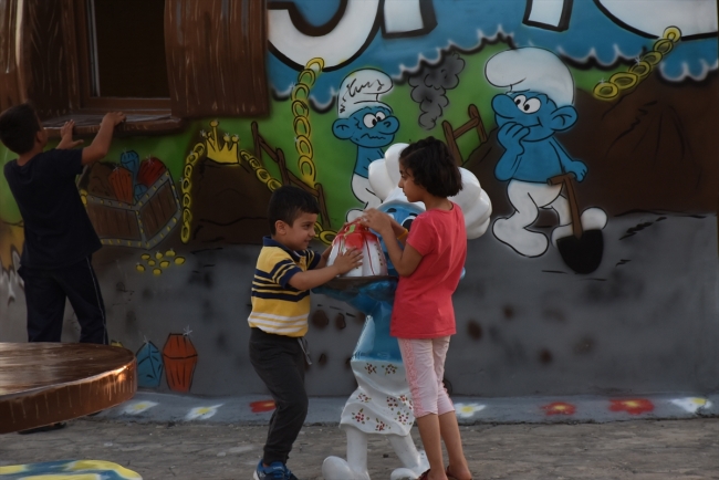 Nusaybin'de Masal ve Şirinler Parkı kuruldu