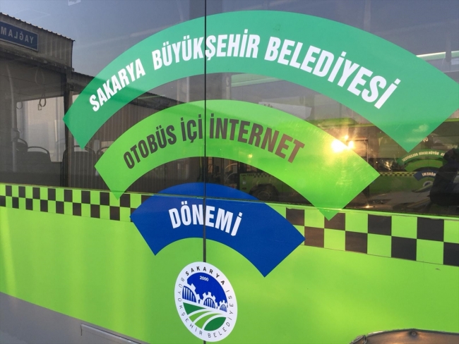 Sakarya'da belediye otobüslerinde internet hizmeti