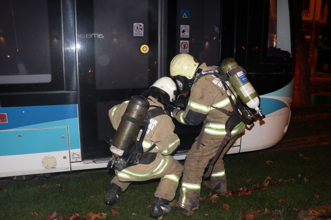 İzmir tramvayında yangın tatbikatı