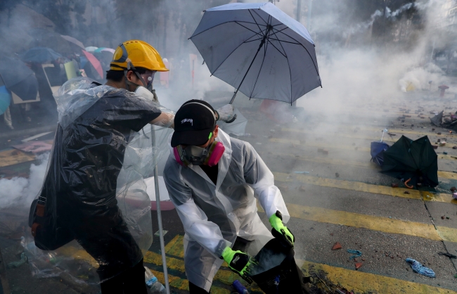 Çin'in Hong Kong Özel İdari Bölgesi'nde haziran ayından bu yana süren kitlesel protestolar devam ediyor. Fotoğraf: Reuters