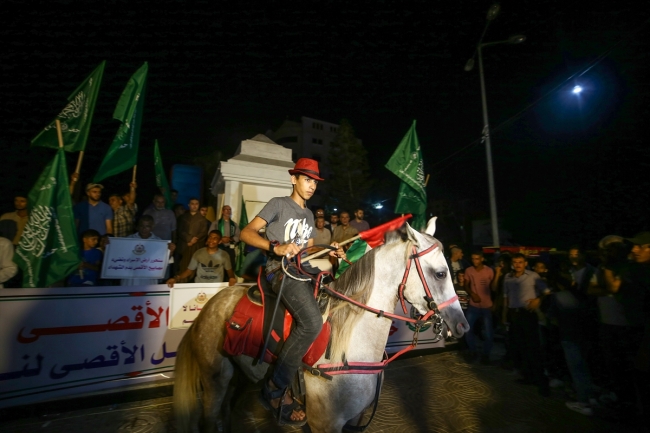 Gazze'de İsrail'in Mescid-i Aksa baskını protesto edildi