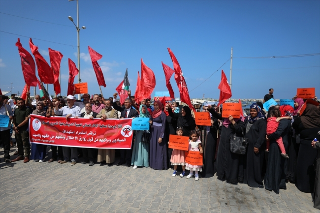 İsrail'in Gazzeli balıkçılara yönelik saldırıları protesto edildi