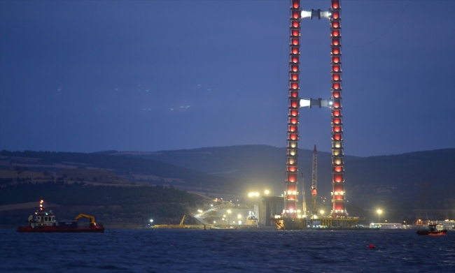 1915 Çanakkale Köprüsü'nde çalışma halatı montajı başladı