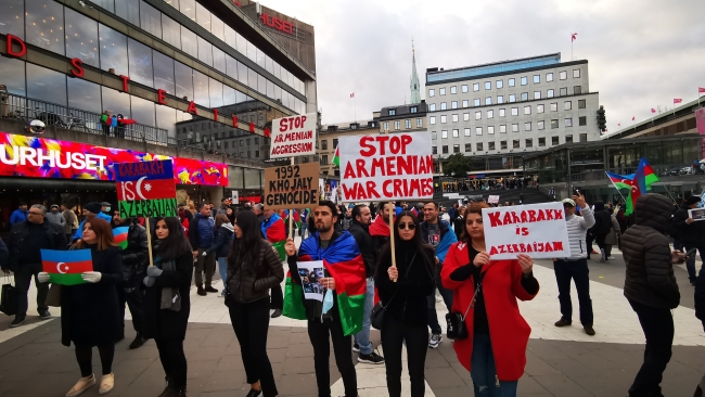 İsveç'te, Ermenistan'ın Azerbaycan topraklarına saldırılarına protesto