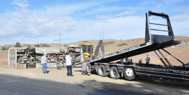 Yozgat'ta belediye otobüsü devrildi: 17 yaralı