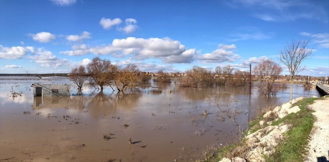 Ergene Nehri taştı, tarım arazileri su altında kaldı