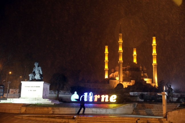 Edirne'de kar yağışı