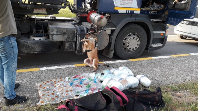 Tekirdağ'da bir tırda 20 kilogram uyuşturucu ele geçirildi