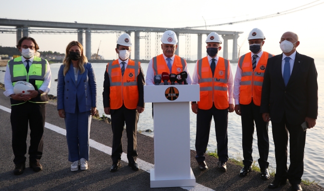 Binali Yıldırım "1915 Çanakkale Köprüsü"nde incelemelerde bulundu