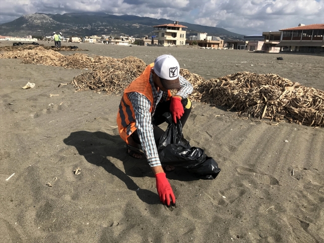 Hatay sahillerinde temizlik sürüyor