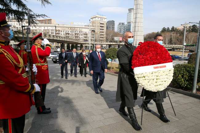 TBMM Başkanı Şentop, Gürcistan Parlamentosu Başkanı Papuashvili ile görüştü