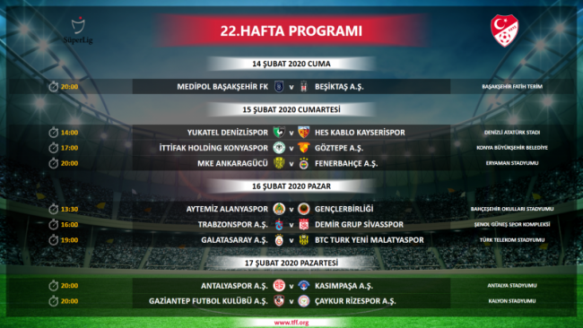 Süper Lig'de 5 haftalık program belli oldu