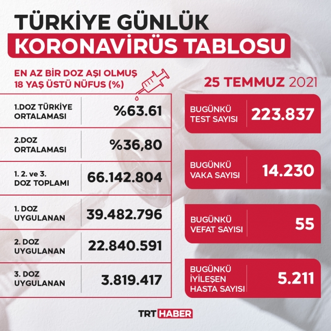 25 Temmuz 2021 Korona Tablosu Vaka Sayisi Yukselmeye Devam Ediyor Son Dakika Haberleri