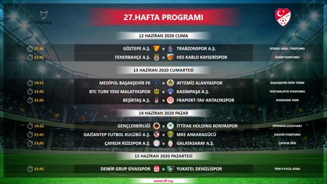 Süper Lig'in 5 haftalık programı açıklandı