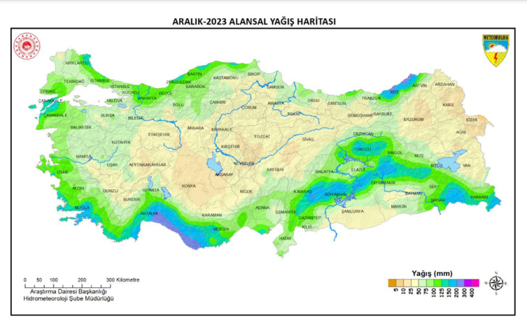 Aralık yağışları geçen yıla göre yüzde 89 arttı