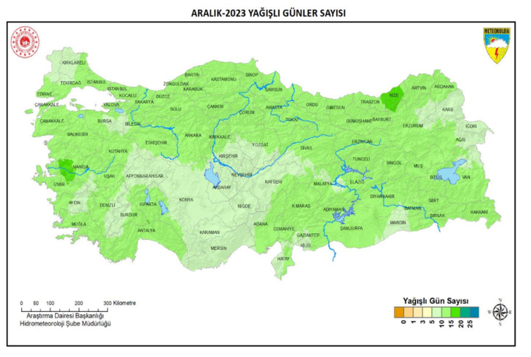 Aralık yağışları geçen yıla göre yüzde 89 arttı