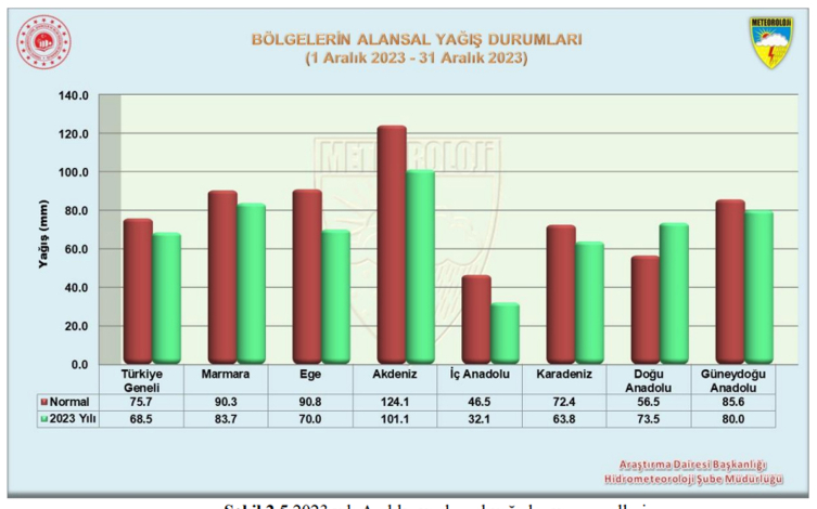 Aralık yağışları geçen yıla göre yüzde 89 arttı