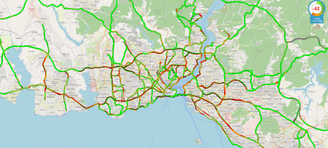 İstanbul'da trafikte yoğunluk yaşanıyor