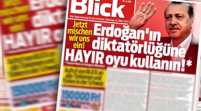 İsviçre gazetesinin "Hayır" çağrısına tepki