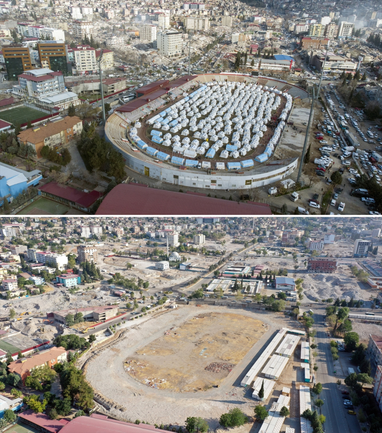 Deprem bölgesinde enkazlar yerini büyük boşluklara bıraktı