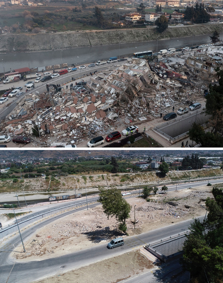 Deprem bölgesinde enkazlar yerini büyük boşluklara bıraktı