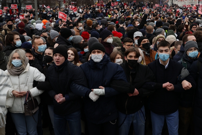 Başkent Moskova'daki protesto | Fotoğraf: AA