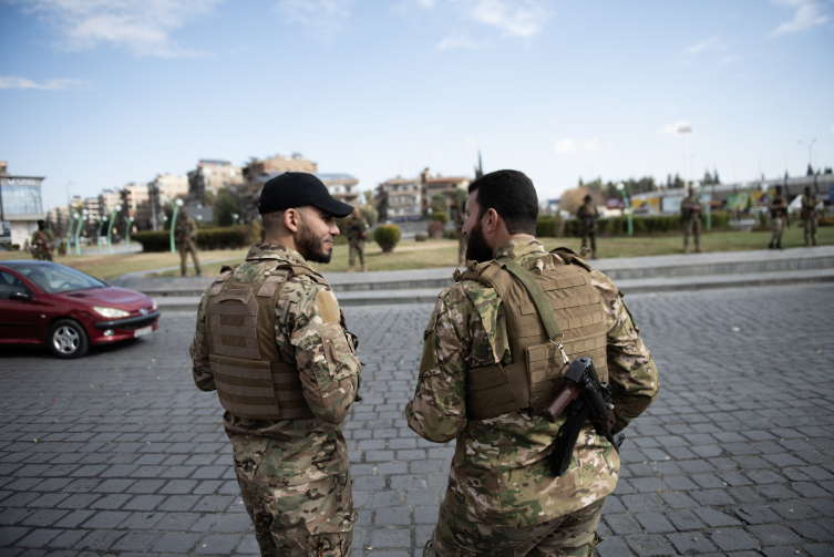 Suriye'de güvenlik işleri yeni yönetim unsurlarınca sağlanıyor. Foto: AA