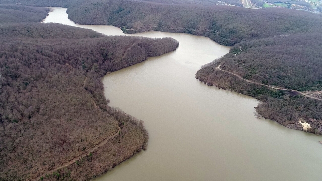 İstanbul barajlarındaki doluluk oranı havadan görüntülendi